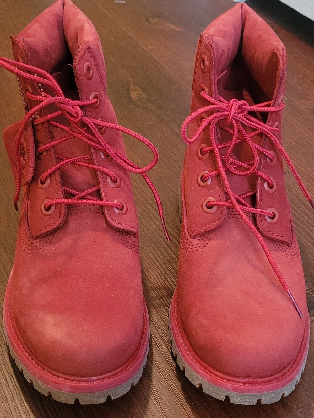 Timberland Red Lace-Up Women's Winter Boots